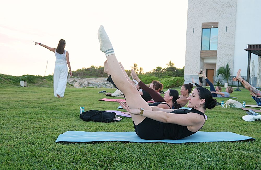 Pilates class in session